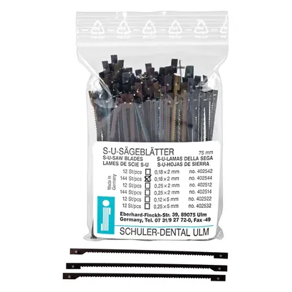 SCHULER-DENTAL Sägeblätter - Packung 144 Stück 0,18 x 2 x 75 mm