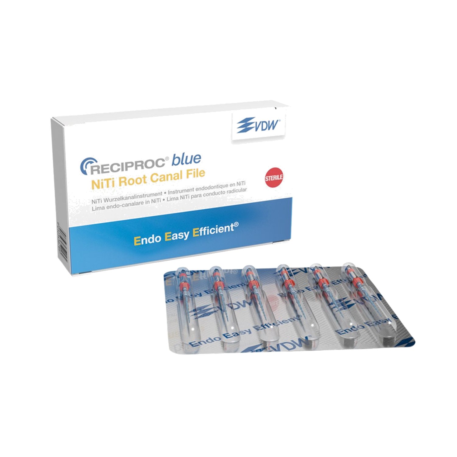 VDW RECIPROC blue NiTi Endofeilen R25 25mm 6 Stück