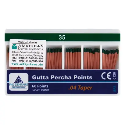 Meta Biomed Ltd. FKG Gutta Percha Points Taper.04 ISO035 Pa 60