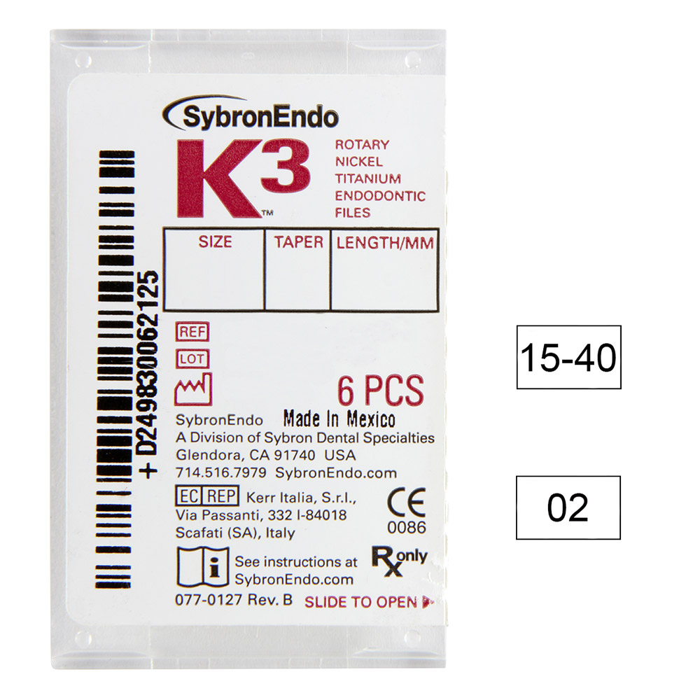 K3 NiTi-Files .02 Gr.15-40 21mm 6St