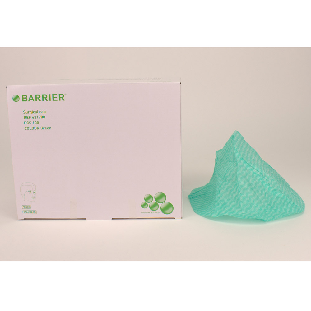 Barrier OP-Haube Peggy grün 120St