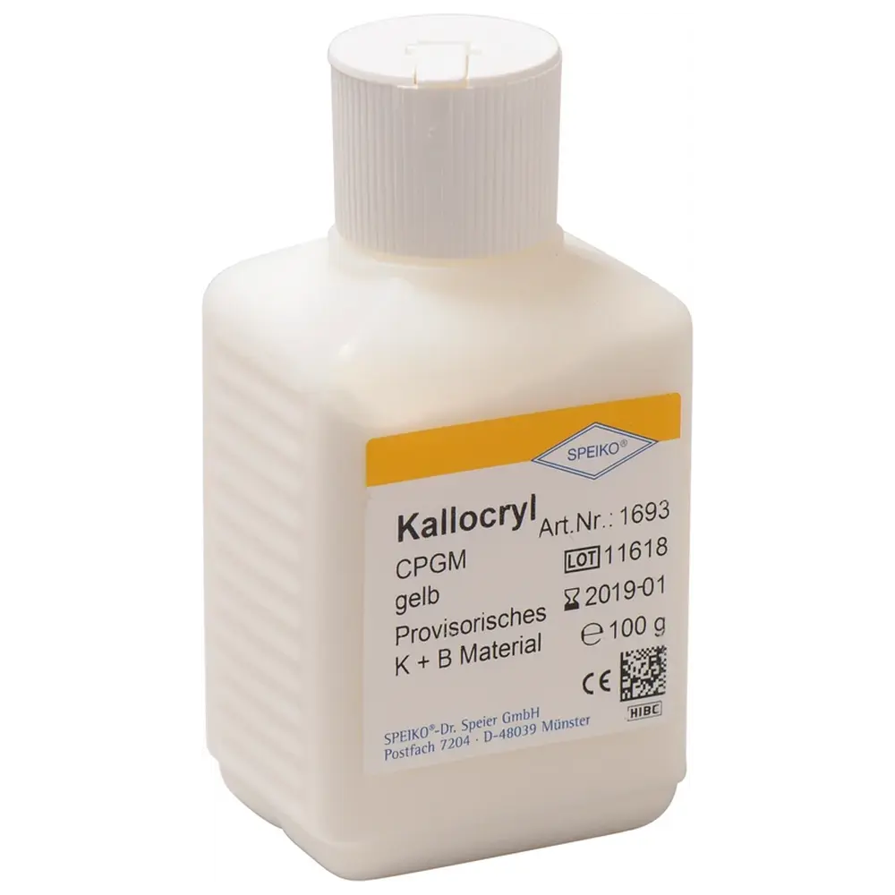 SPEIKO Kallocryl® CPGM zahnfarbig - Flasche 100 g Pulver gelb