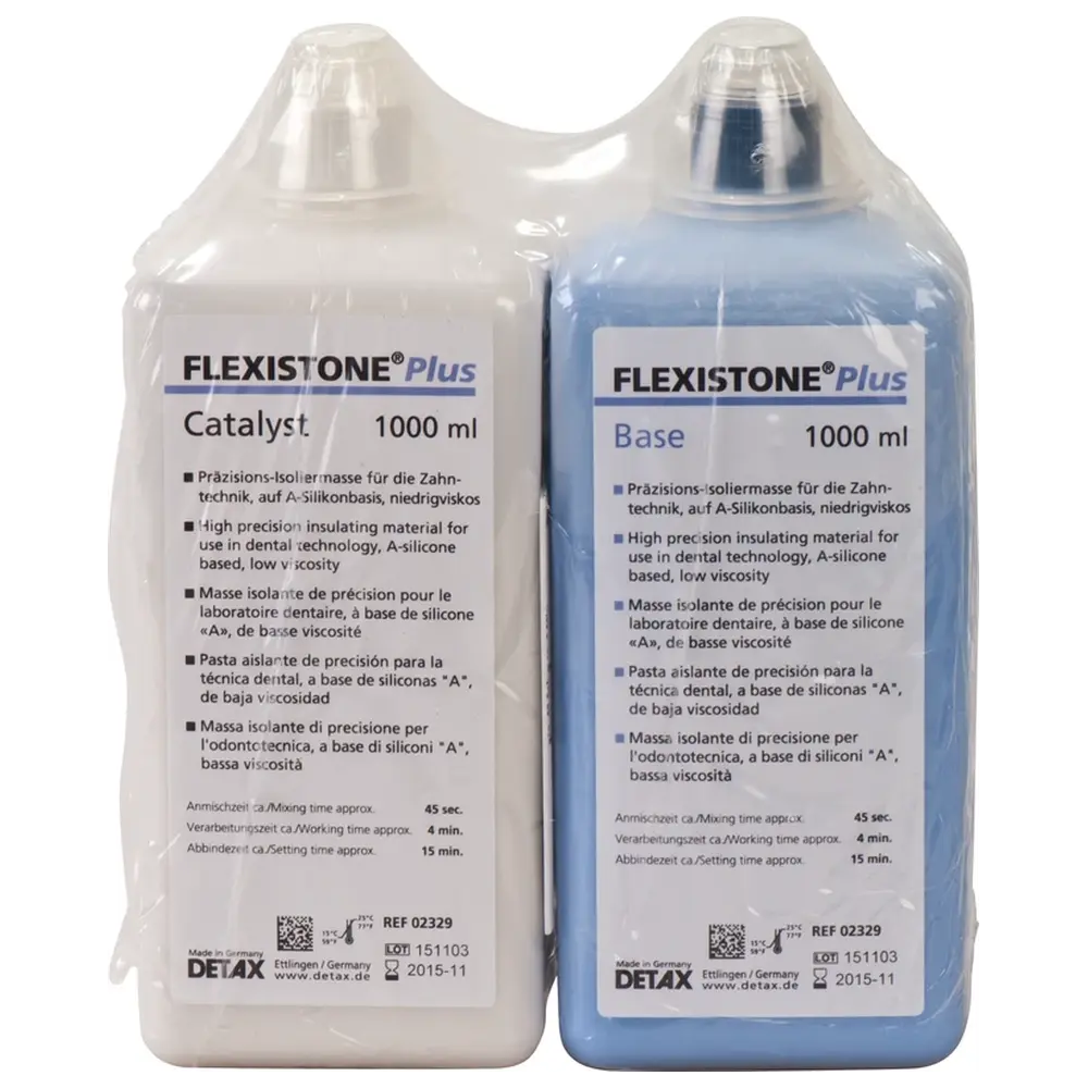 DETAX FLEXISTONE® Plus - Ecopackung 1 Liter Base, 1 Liter Katalysator, 4 Anmischbecher