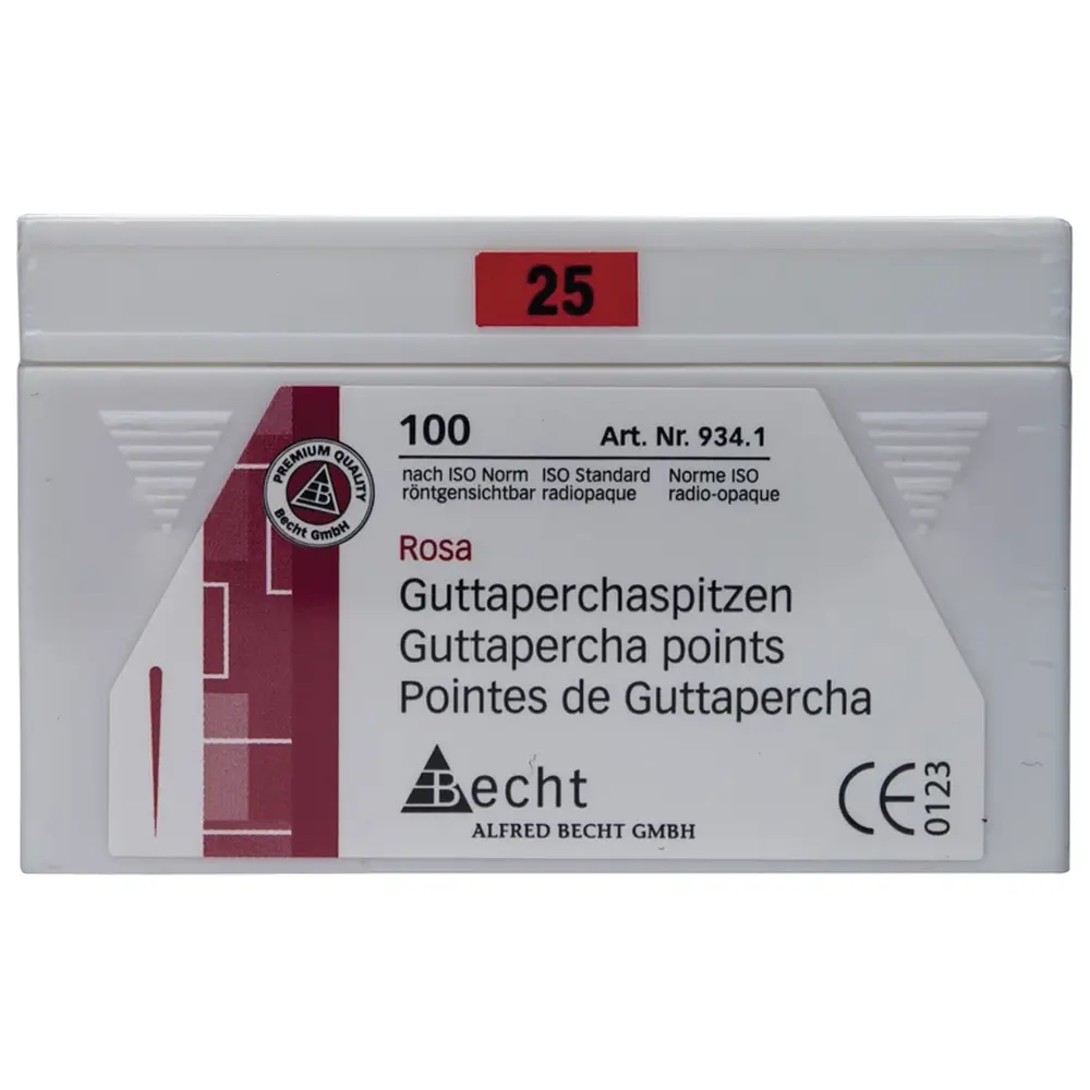 Becht Guttaperchaspitzen rosa - Packung 100 Stück ISO 025