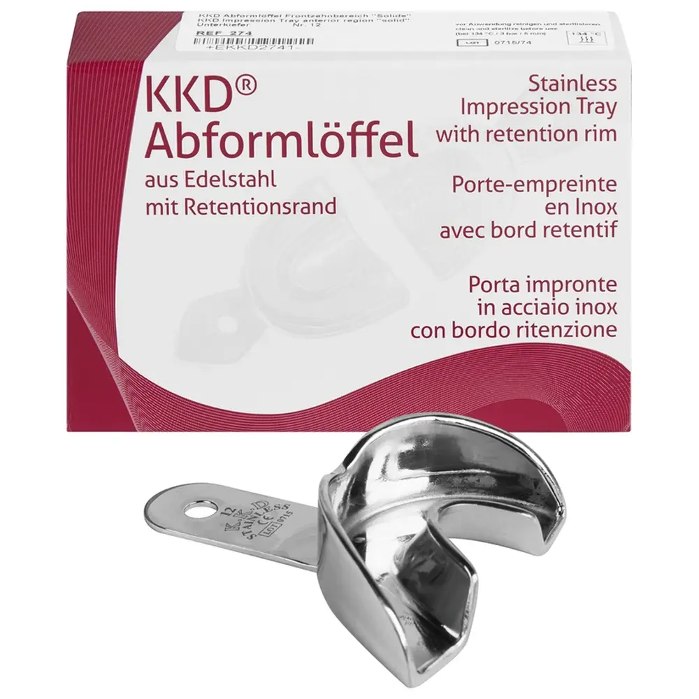 Kentzler-Kaschner KKD® Abformlöffel Frontzahn - Stück Nr. 12 für UK, voll