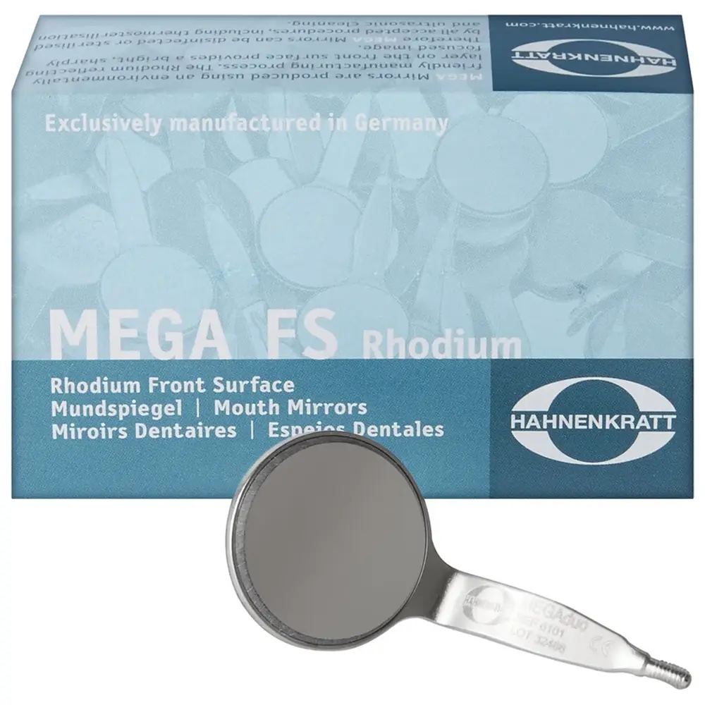 HAHNENKRATT MEGAduo Mundspiegel - Packung 6 Stück MEGAduo FS Rhodium Nr. 5 SS