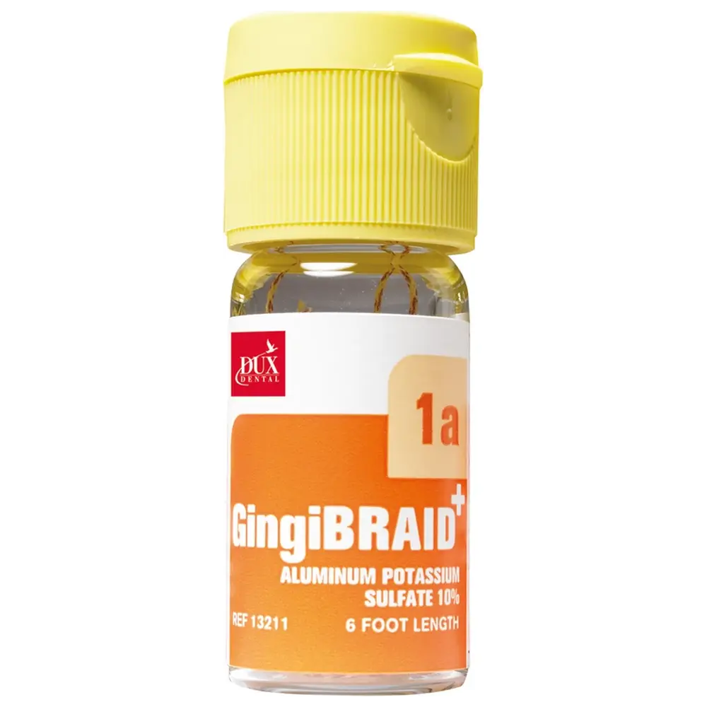 Kerr GingiBRAID+ - Flasche 183 cm Faden Größe 1a gelb mit purpur, imprägniert Kerr GingiBRAID+ - Flasche 183 cm Faden Größe 1a gelb mit purpur, imprägniert