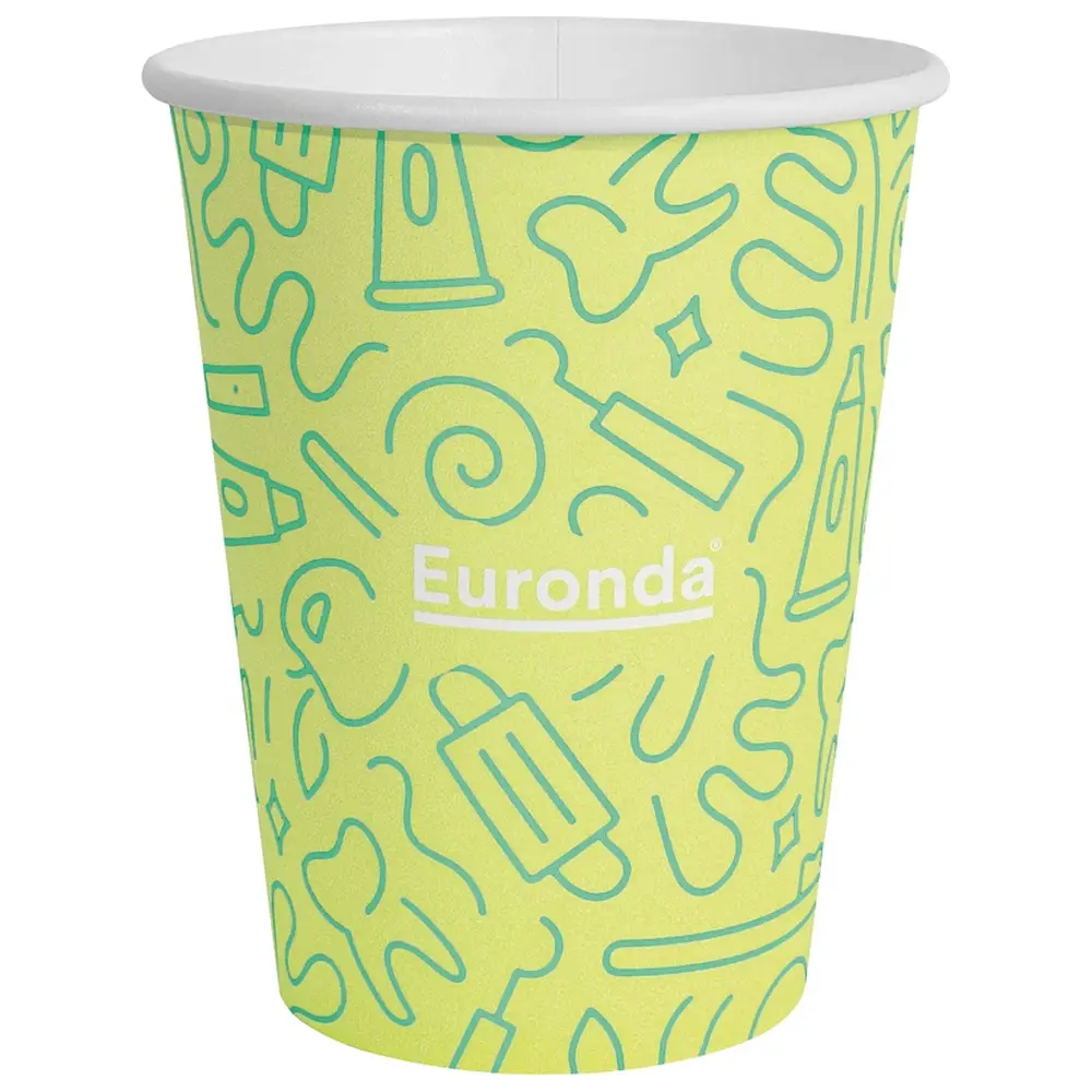 Euronda Monoart® Mundspülbecher Hartpapier - Karton 1.000 Stück Graffiti cedro, 180 ml