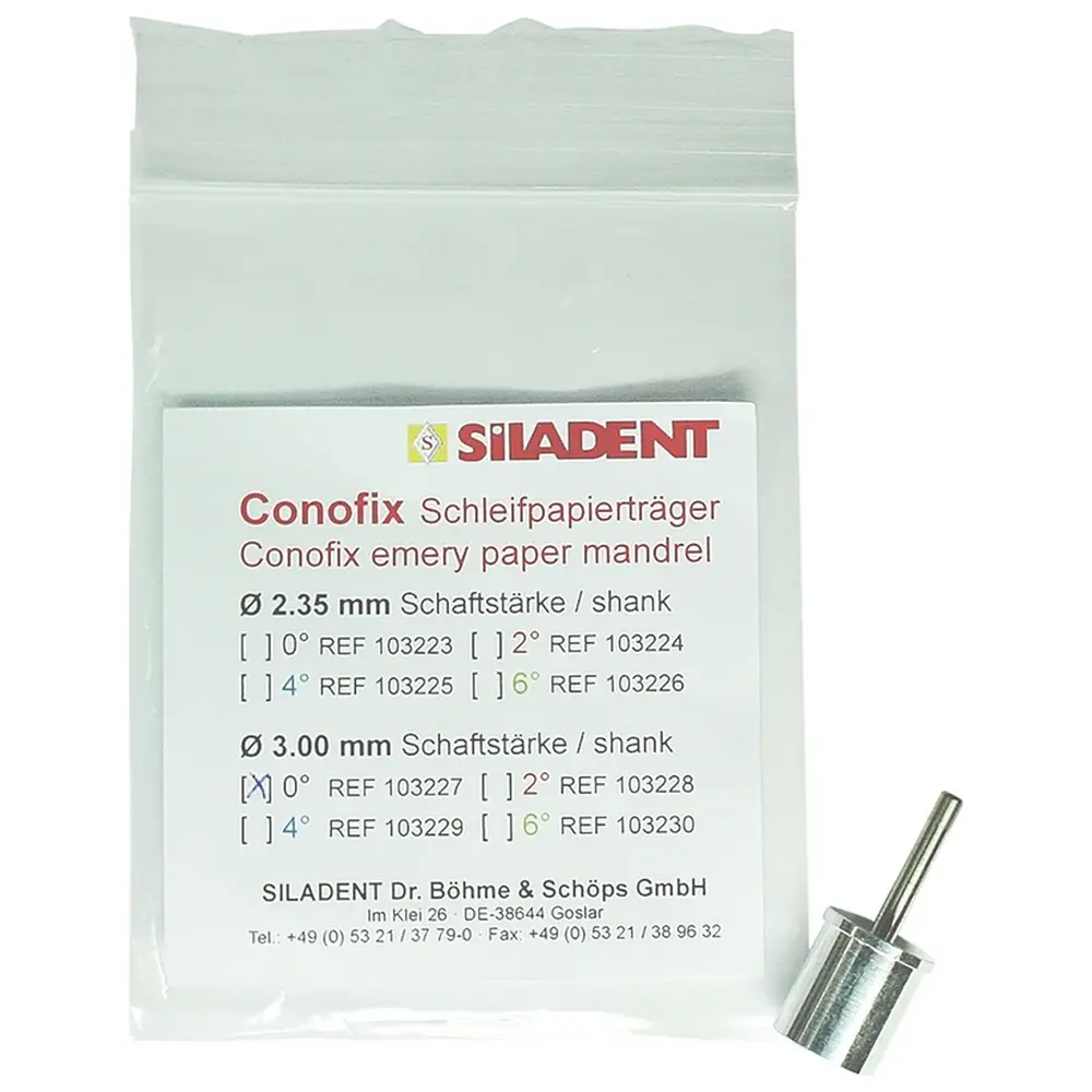SILADENT Conofix Schleifpapierträger - Stück 0°, Ø 3 mm