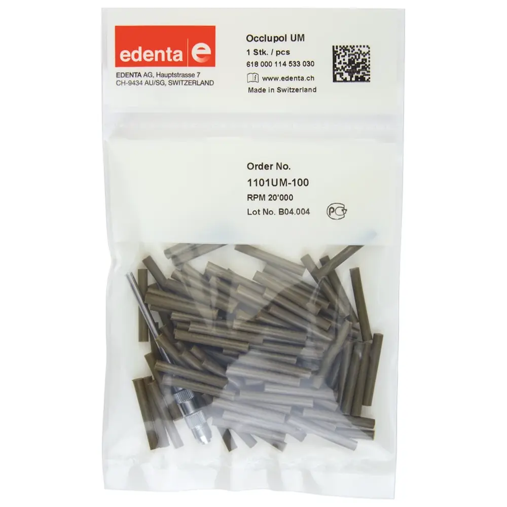 Edenta Occlupol - Packung 100 Stück unmontiert, braun grob, Figur 114, 22 mm, ISO 030