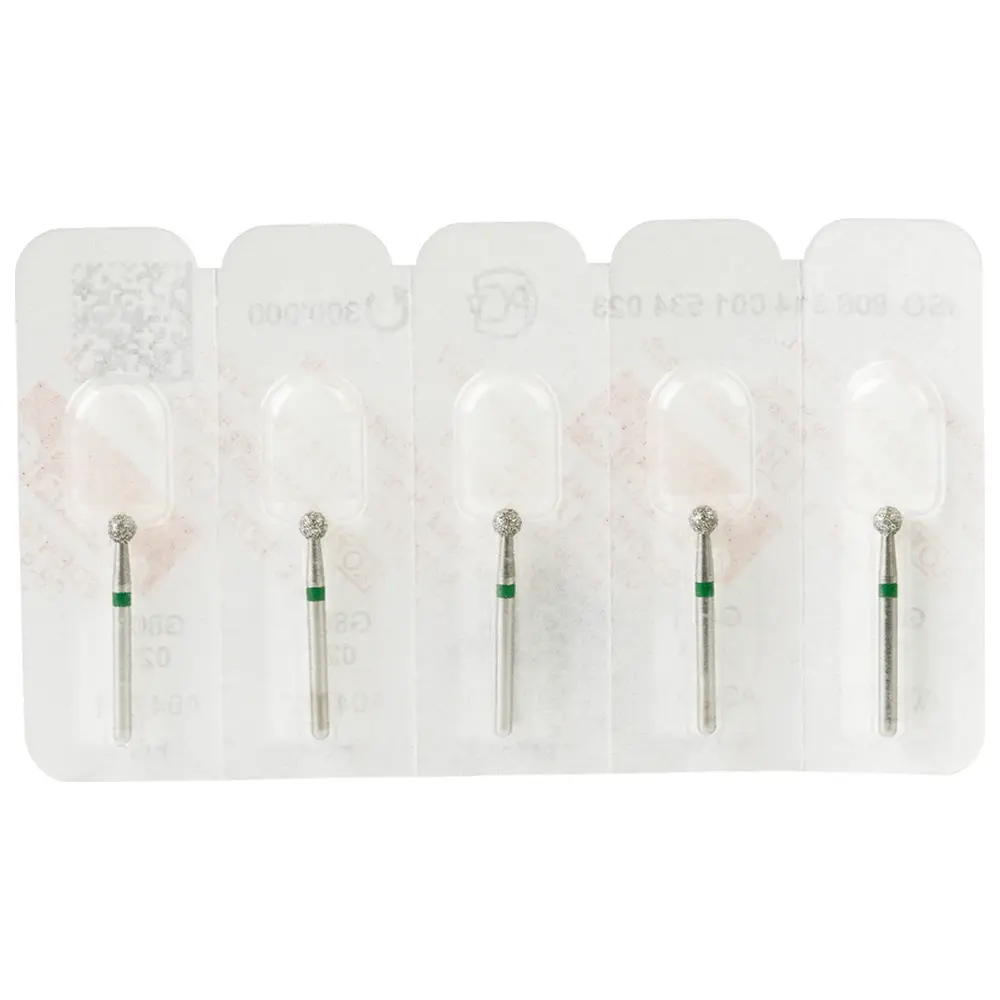 Edenta Diamanten 801 - Packung 5 Stück grün grob, FG, Figur 001 Kugel, ISO 023