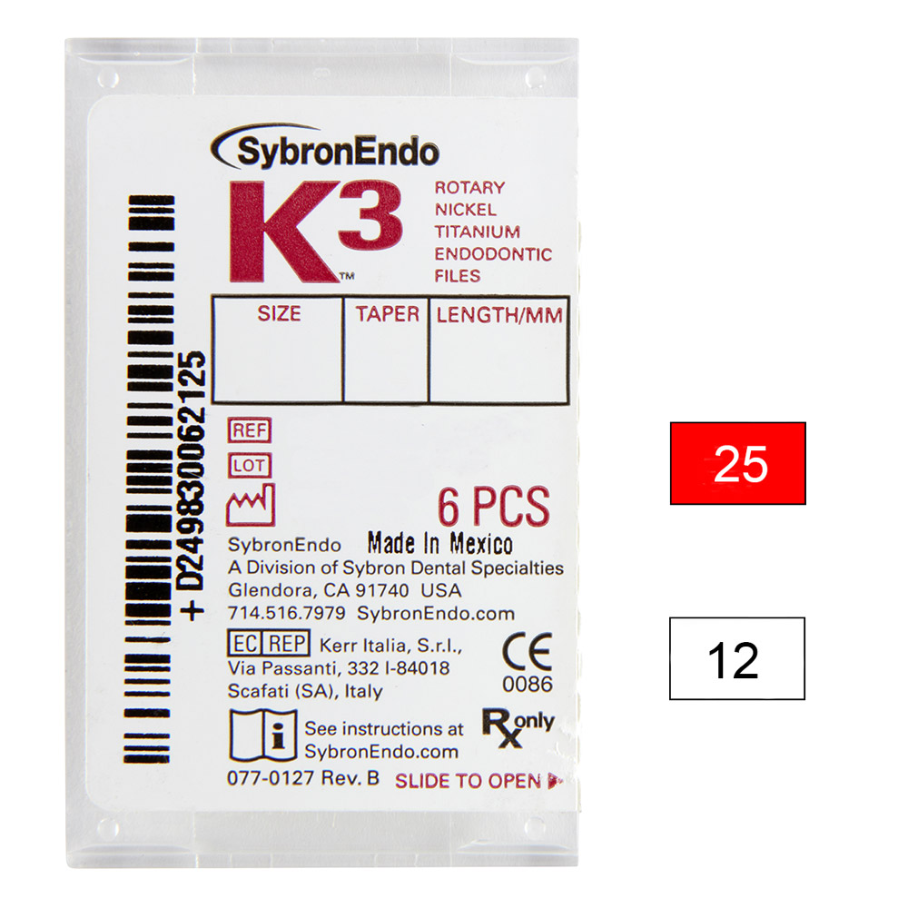 K3 NiTi-Files .12 Gr.25 17mm 6St