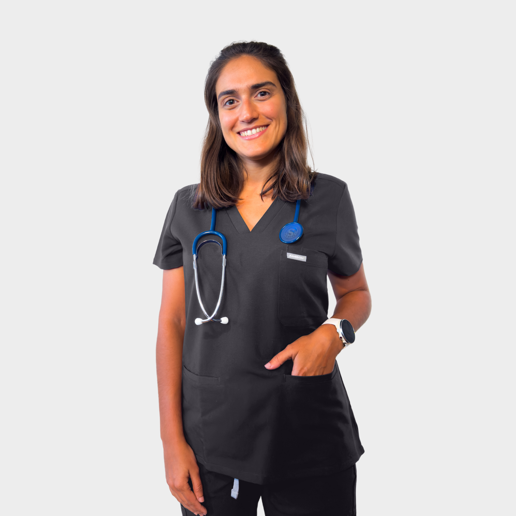 ARTEMIS_GRAPHITE_XXL_Ambou_Kasack_Damen__Artemis_Agility_5_Taschen_VAusschnitt_Graphit_Groesse_XXL_klassisch_AMBOUx_Technologie