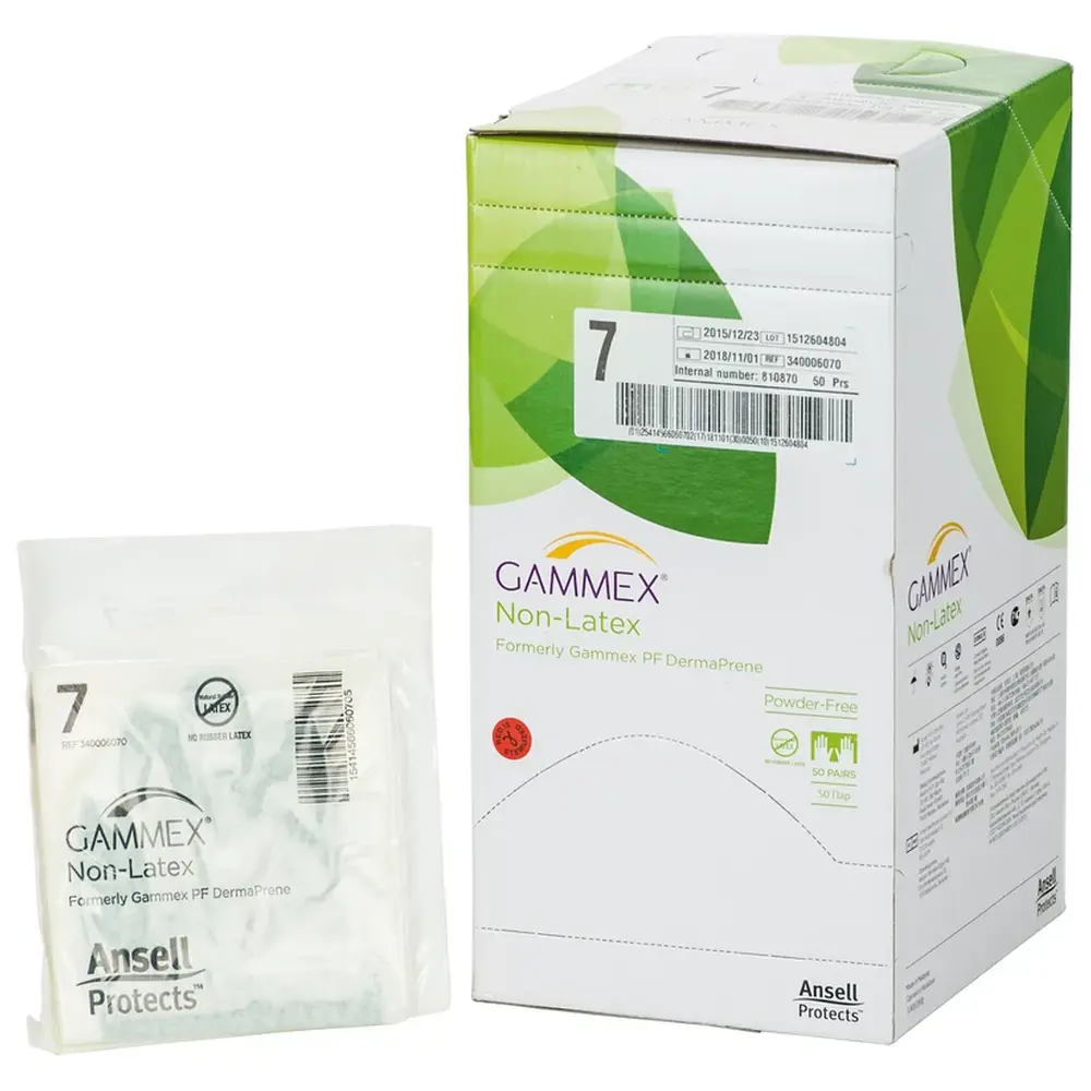 Ansell Gammex® Non-Latex - Packung 50 Paar puderfrei, grün, Größe 7