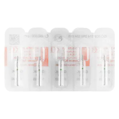 Edenta Diamanten 878K - Packung 5 Stück grün grob, FG, Figur 298 Torpedo konisch, 8 mm, ISO 018