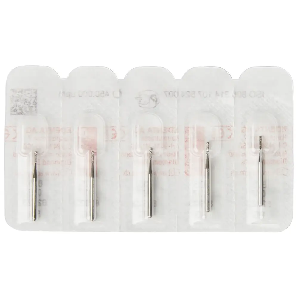 Edenta Diamanten 835 - Packung 5 Stück Standard FG, Figur 107 Zylinder flach, 3 mm, ISO 007