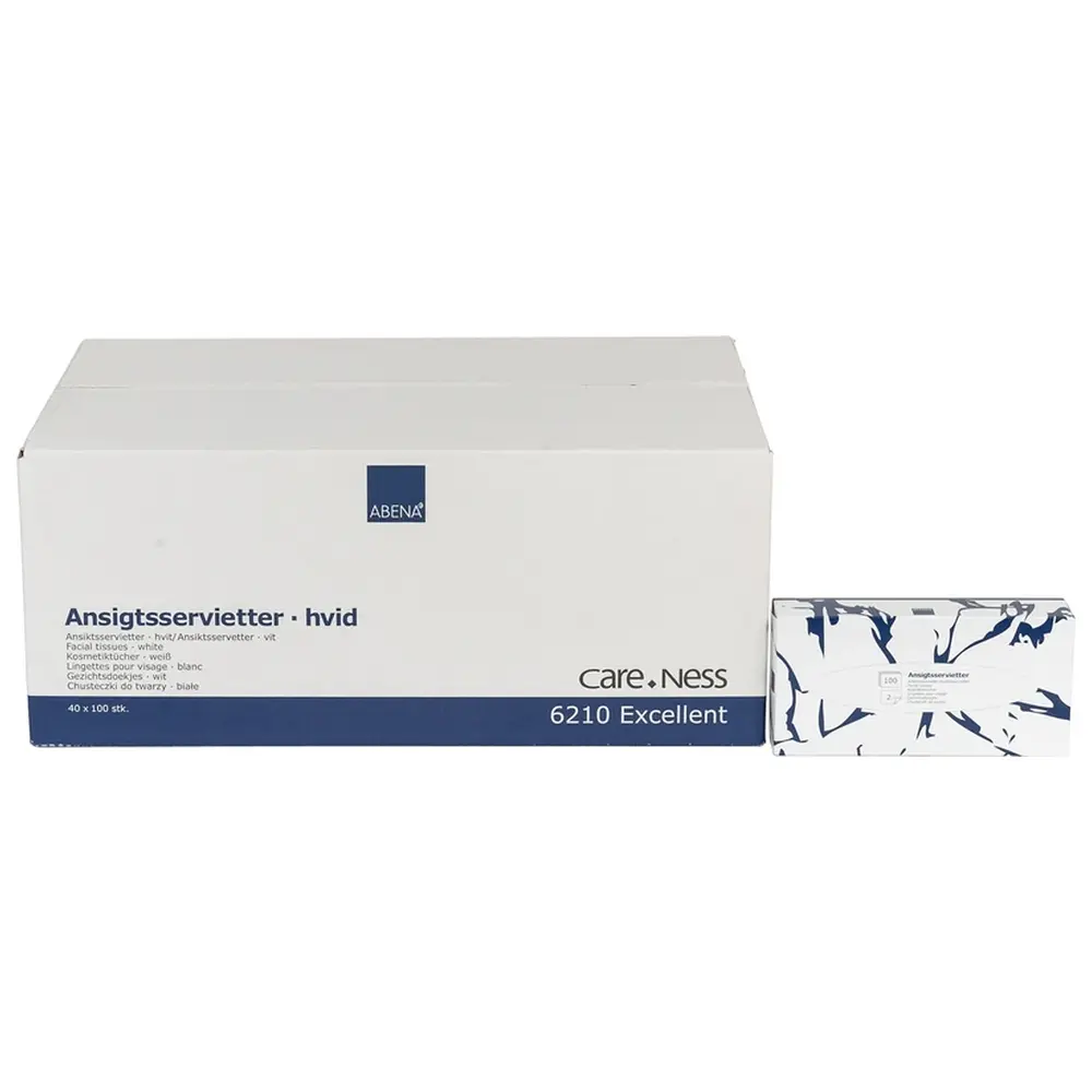 Abena Kosmetiktücher - Packung 40 x 100 Stück 2-lagig hellweiß Abena Kosmetiktücher - Packung 40 x 100 Stück 2-lagig hellweiß