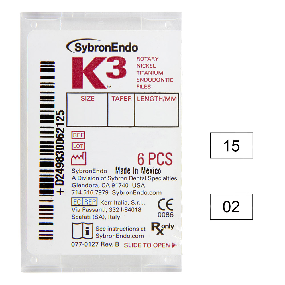 K3 NiTi-Files .02 Gr.15 30mm 6St