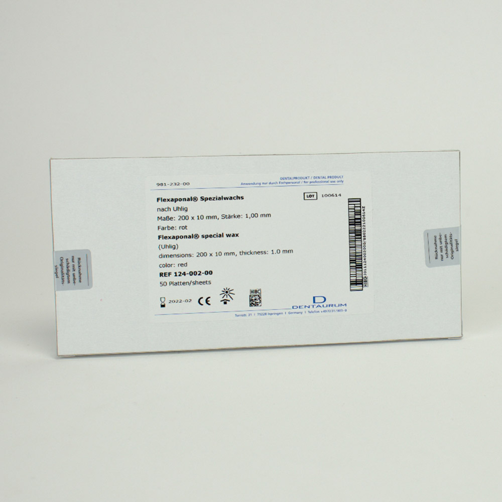 Flexaponalwachs rot 200x10x1,0mm 50St
