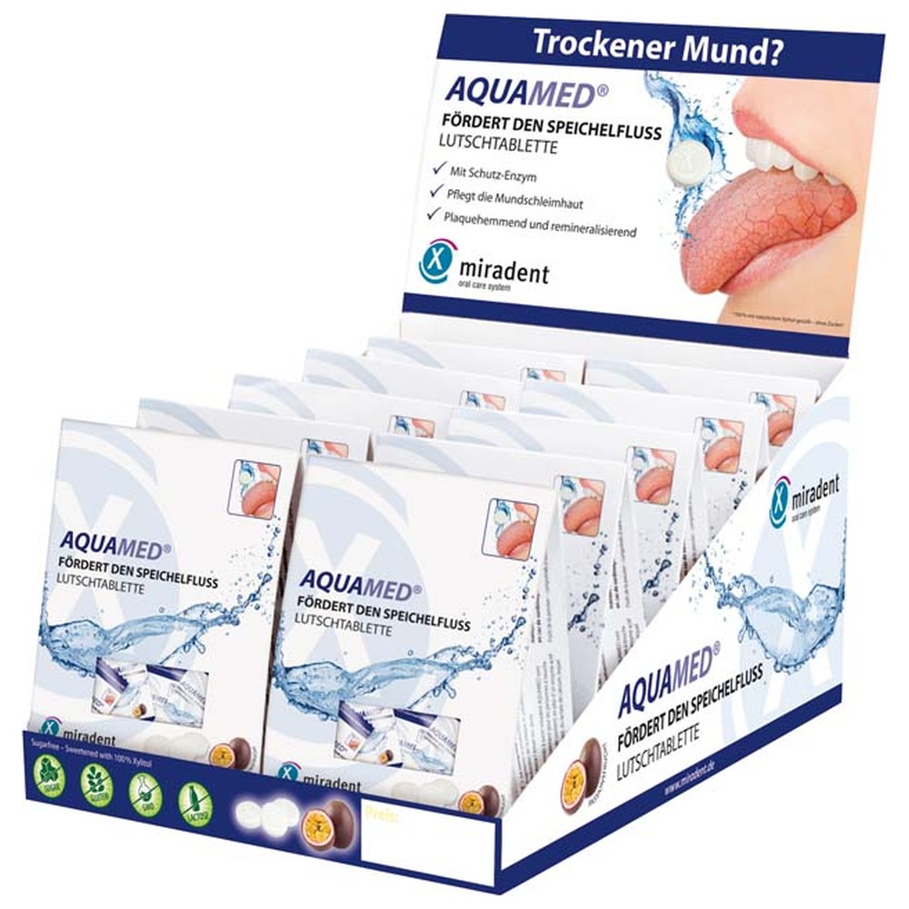 Hager & Werken miradent Aquamed® Lutschtabletten - Display Packung 10 x 26 Stück