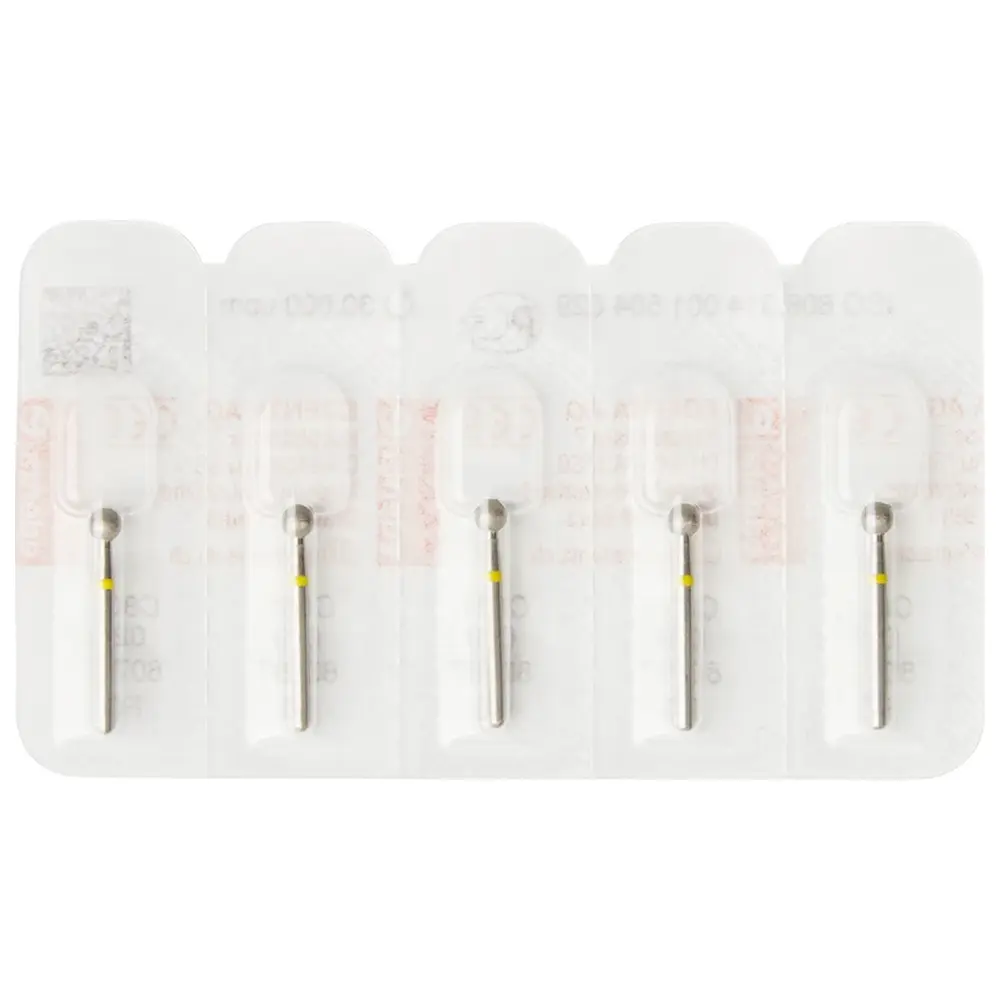 Edenta Diamanten 801 - Packung 5 Stück gelb superfein, FG, Figur 001 Kugel, ISO 029