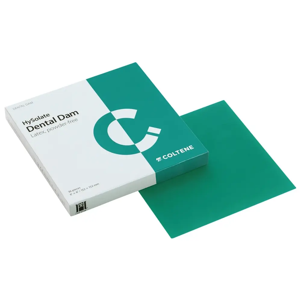 COLTENE HySolate Dental Dam - Packung 36 Stück grün, 152 x 152 mm, dünn