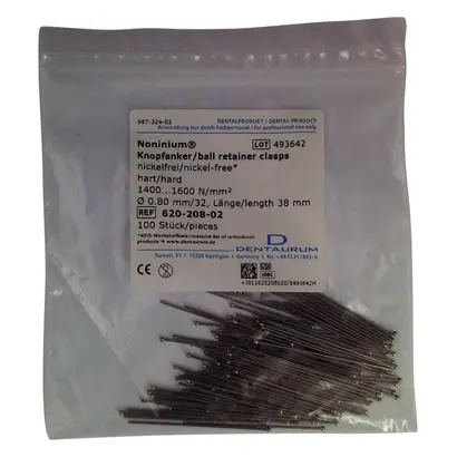 Dentaurum GmbH & Co. KG Noninium Knopfanker D0,80mm/32 Pa 100