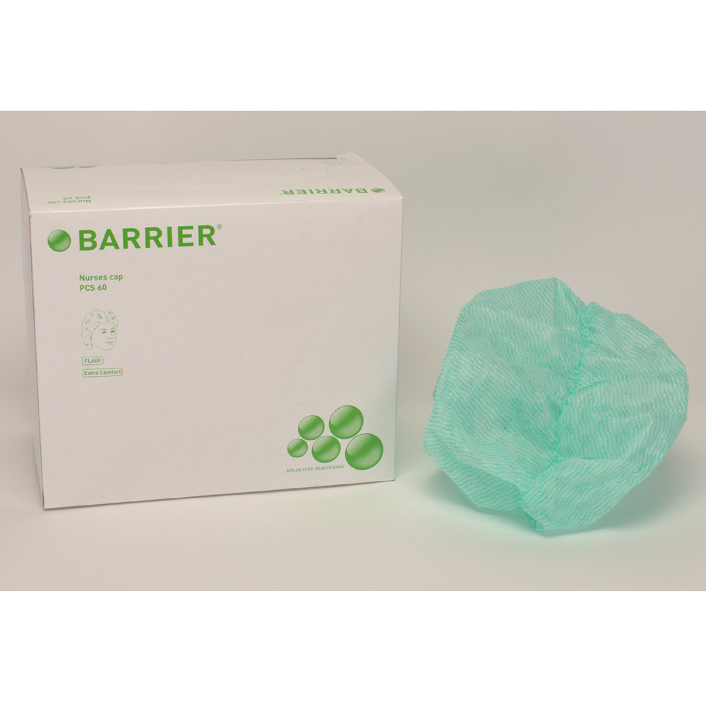 GX204587_Barrier_OPHaube_Flair_gruen__60St Barrier OP-Haube Flair grün 60St