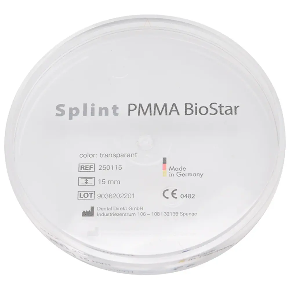 ERNST HINRICHS Splint PMMA BioStar - Stück H 15 mm, transparent ERNST HINRICHS Splint PMMA BioStar - Stück H 15 mm, transparent