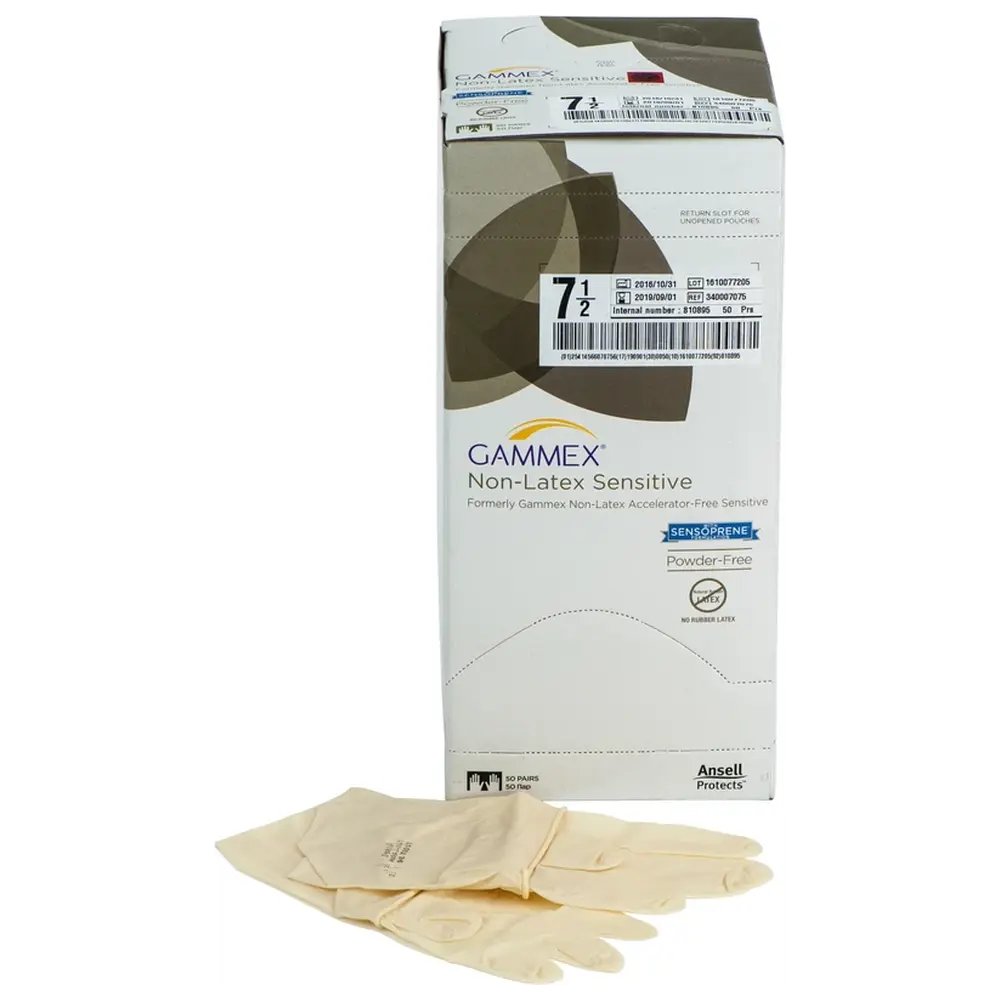 121813_Gammex_NonLatex_Sensitive__Packung_50_Paar_puderfrei_natur_Groesse_75 Ansell Gammex® Non-Latex Sensitive - Packung 50 Paar puderfrei, natur, Größe 7,5