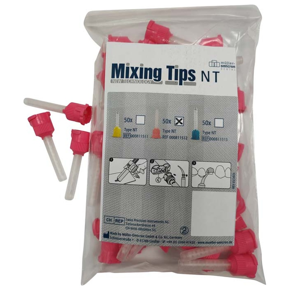 Müller-Omicron Mischkanülen NT rosa - Packung 50 Stück NT, rosa