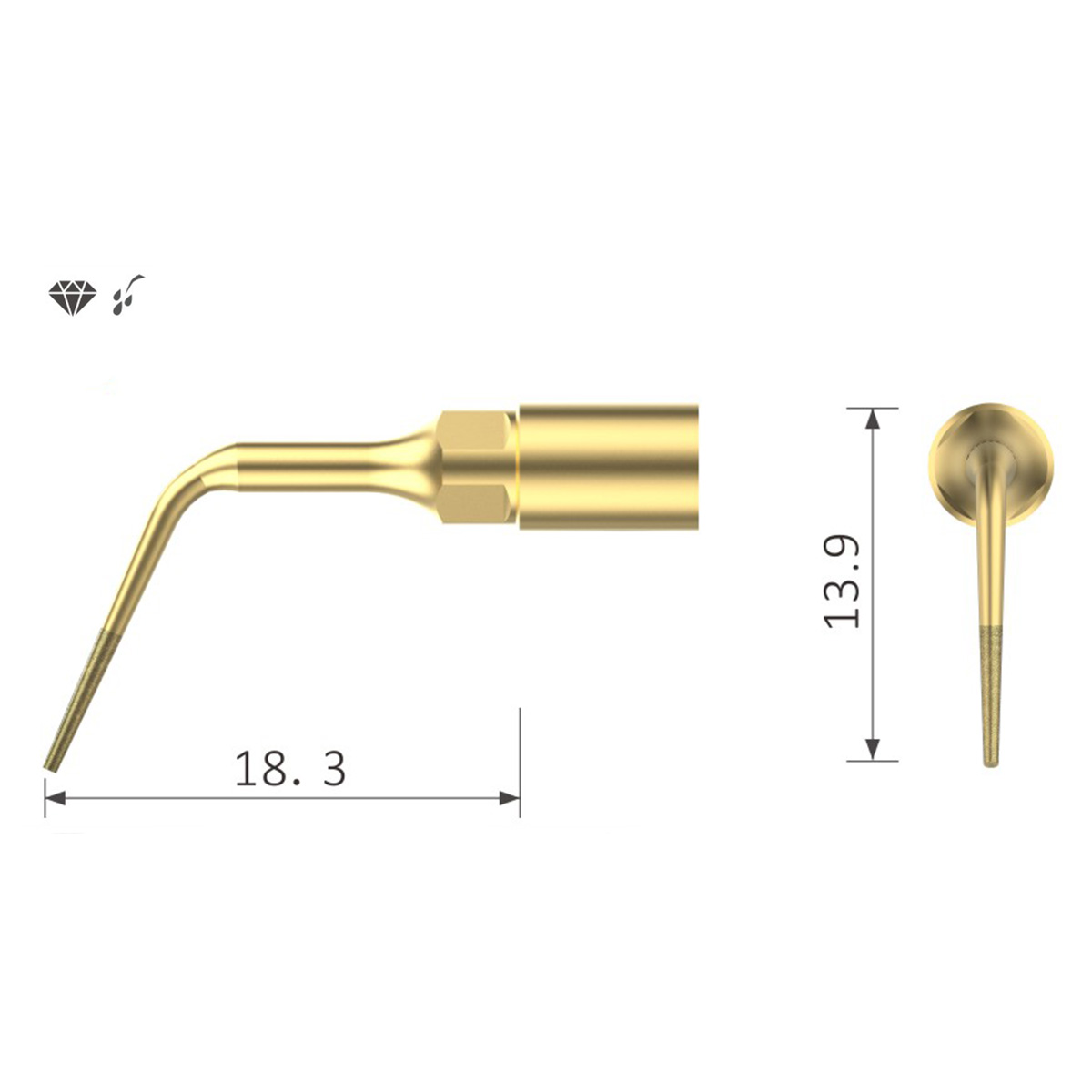 Xpedent Ultraschallspitze UP4 Scaling (passend für den Einsatz mit MECTRON® Geräten)