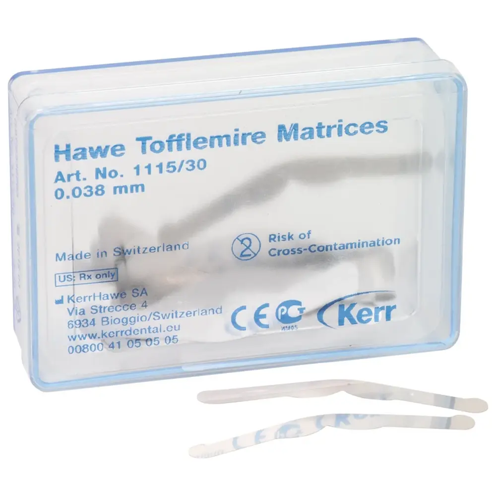 Kerr Matrizen nach Tofflemire - Packung 30 Stück Stärke 0,038 mm, Nr. 1115/30
