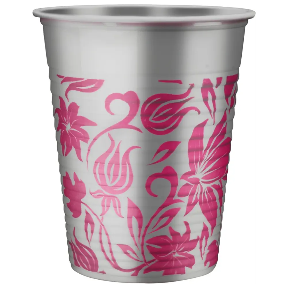 Euronda Monoart® Mundspülbecher Flower - Karton 1.000 Stück platingrau, 180 ml