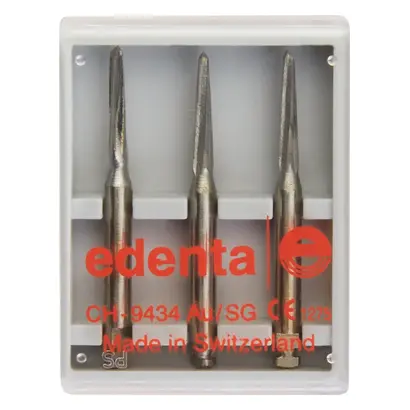 Edenta Chirurgie Knochenfräser nach Lindemann RF161 - Packung 3 Stück RAL, Figur 408, 9 mm, ISO 016