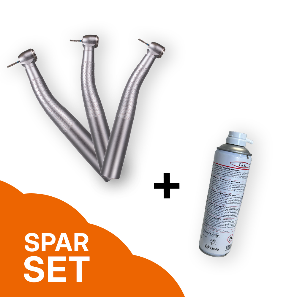 Turbine mit Licht, passend für KaVo*, Standardkopf, 3er-Set + gratis Tekne Dental Service Öl