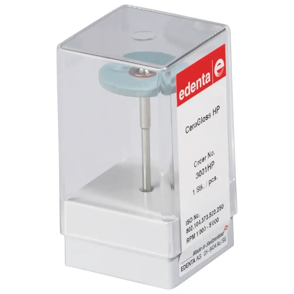 Edenta CeraGloss - Stück blau mittelgrob, HP, Figur 373, 2 mm, ISO 250