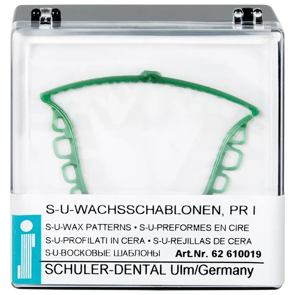 SCHULER-DENTAL S-U-WACHSSCHABLONEN - Packung 10 Stück Plattenretention klein