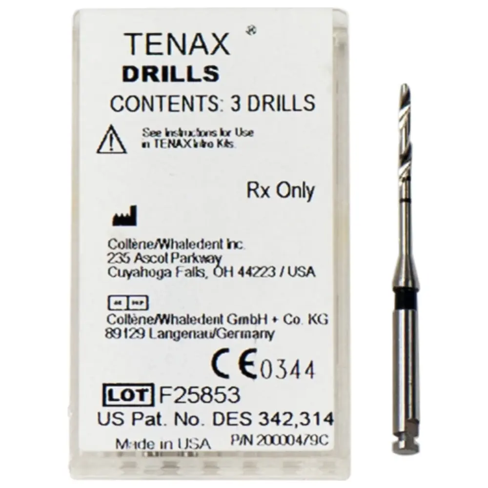 COLTENE TENAX® Bohrer - Packung 3 Stück Ø 1,1 mm schwarz