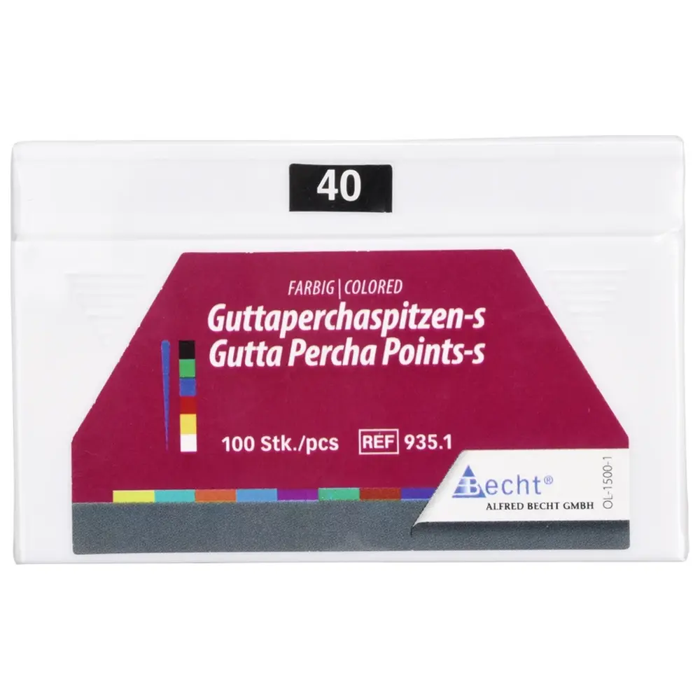 Becht Guttaperchaspitzen farbig - Packung 100 Stück ISO 040