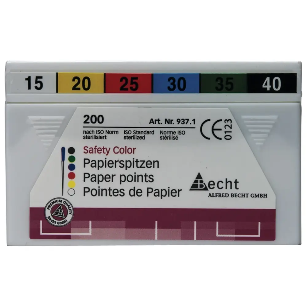 Becht Papierspitzen Safety Color - Sortiment 200 Stück ISO 015-040