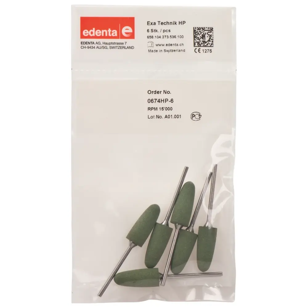 Edenta Exa Technique - Packung 6 Stück grün grob, HP, Figur 273, 24,5 mm, ISO 100