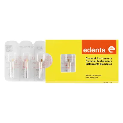 Edenta DIACUT V881 - Packung 5 Stück rot fein, FG, Figur 141 Zylinder rund, 8 mm, ISO 014