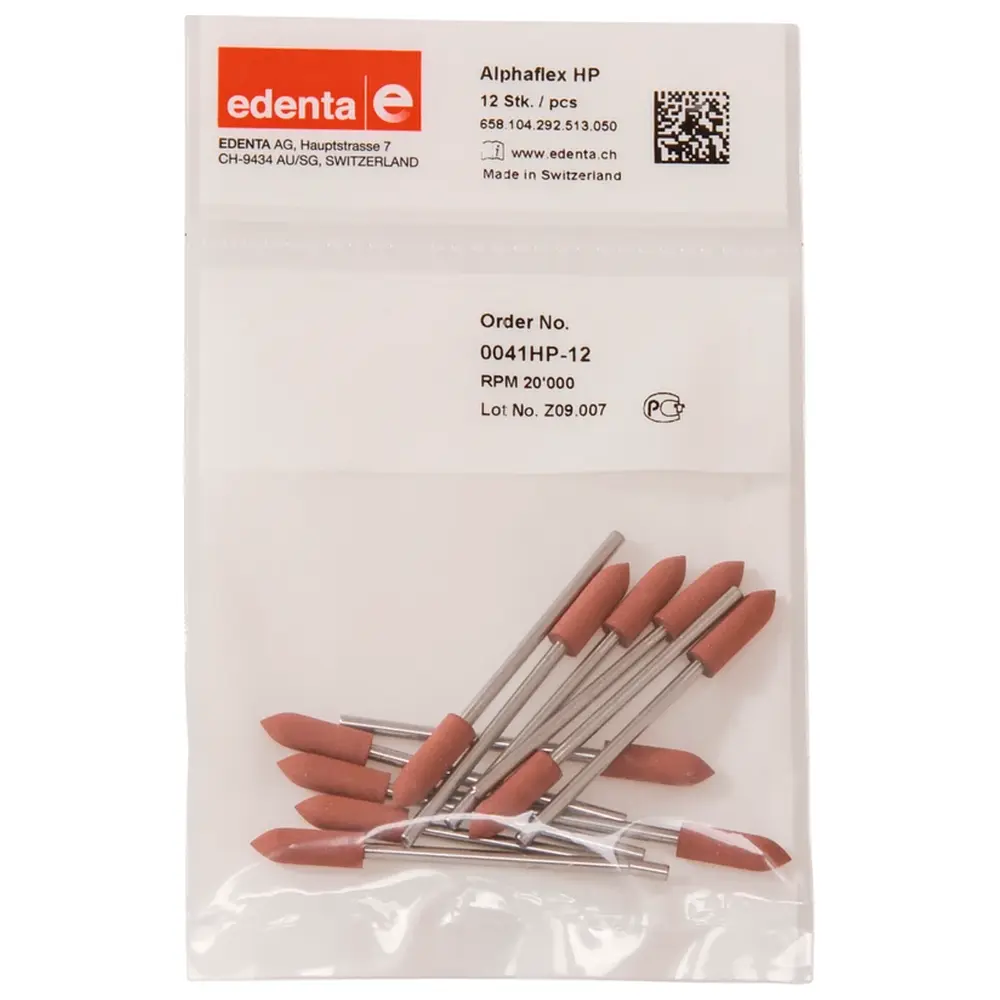 Edenta Alphaflex - Packung 12 Stück braun, HP, Figur 292, 16 mm, ISO 050