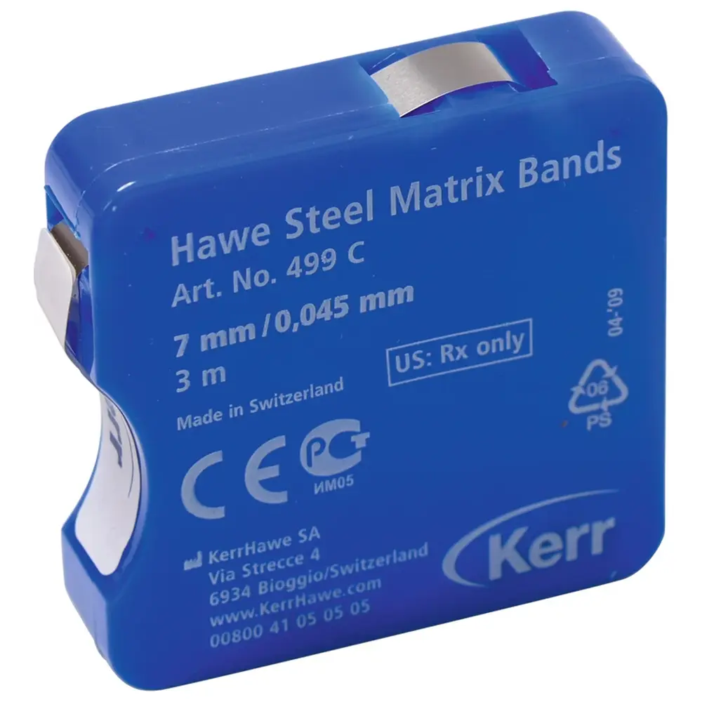 Kerr Stahl Matrizenbänder - Rolle 3 m Band Breite 7 mm, Stärke 0,045 mm