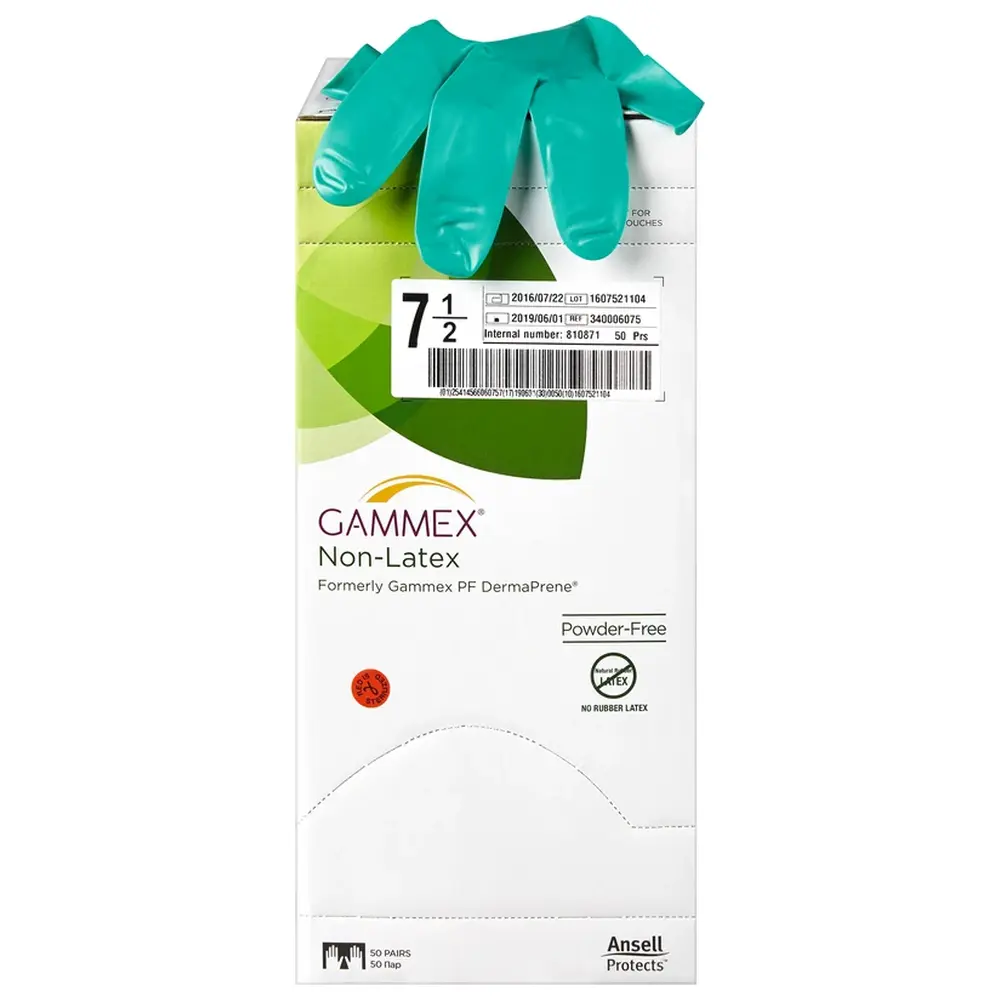Ansell Gammex® Non-Latex - Packung 50 Paar puderfrei, grün, Größe 7,5