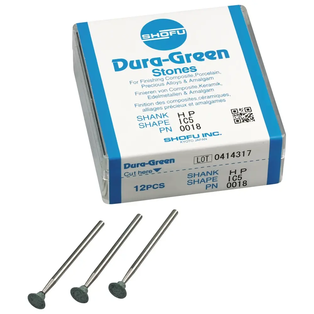 SHOFU Dura-Green-Steine - Packung 12 Stück IC5, HP, ISO 070
