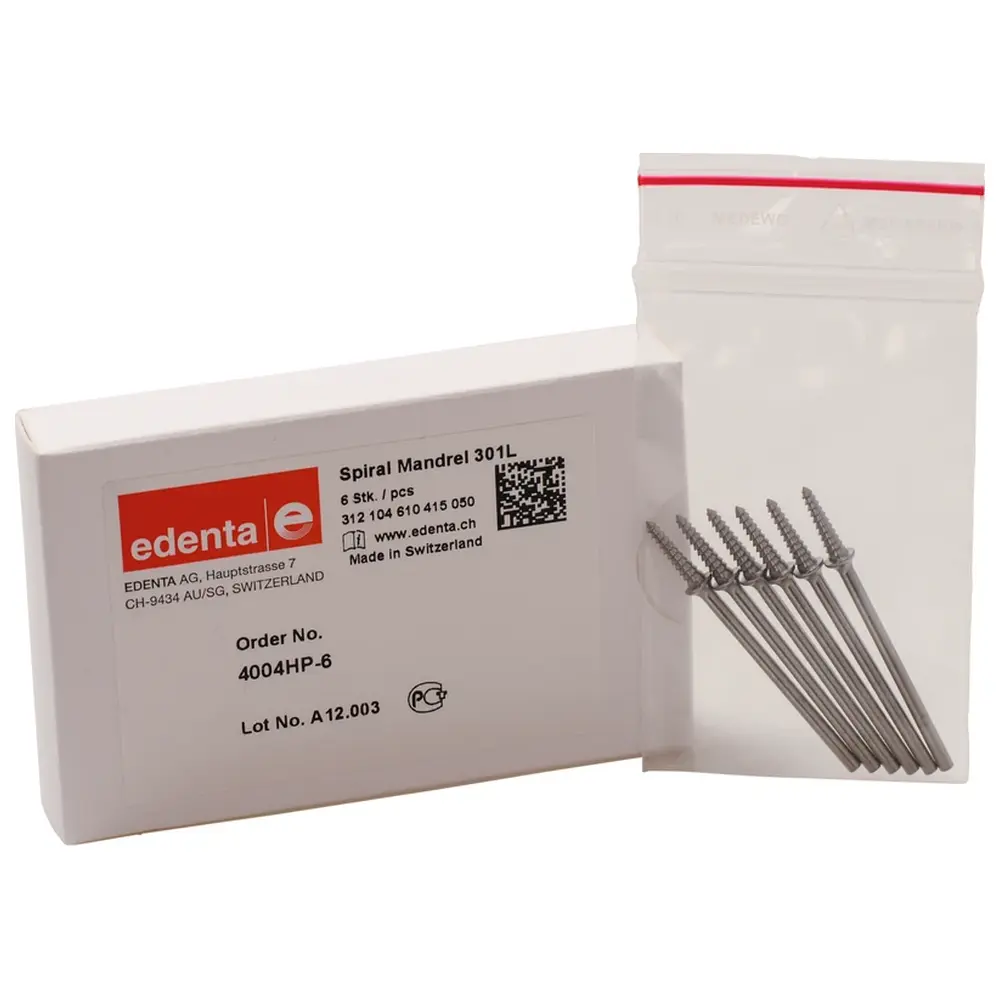 Edenta Sprialmandrelle 301L - Packung 6 Stück HP, 13 mm, ISO 050