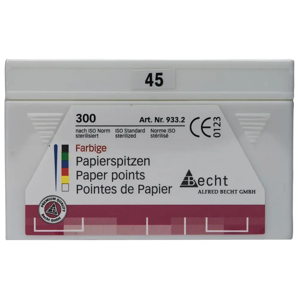 Becht Papierspitzen farbig - Packung 300 Stück ISO 045