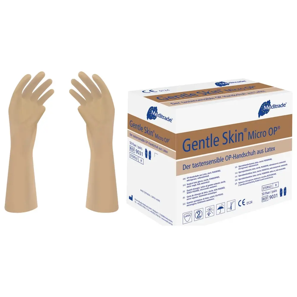 Meditrade Gentle® Skin Micro OP® - Packung 50 Paar puderfrei, braun, Größe 7,5